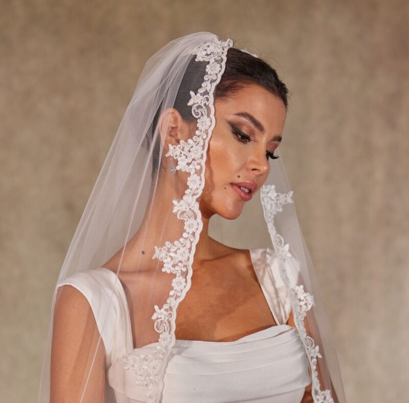 Flower Bridal Veil, Cathedral Veil