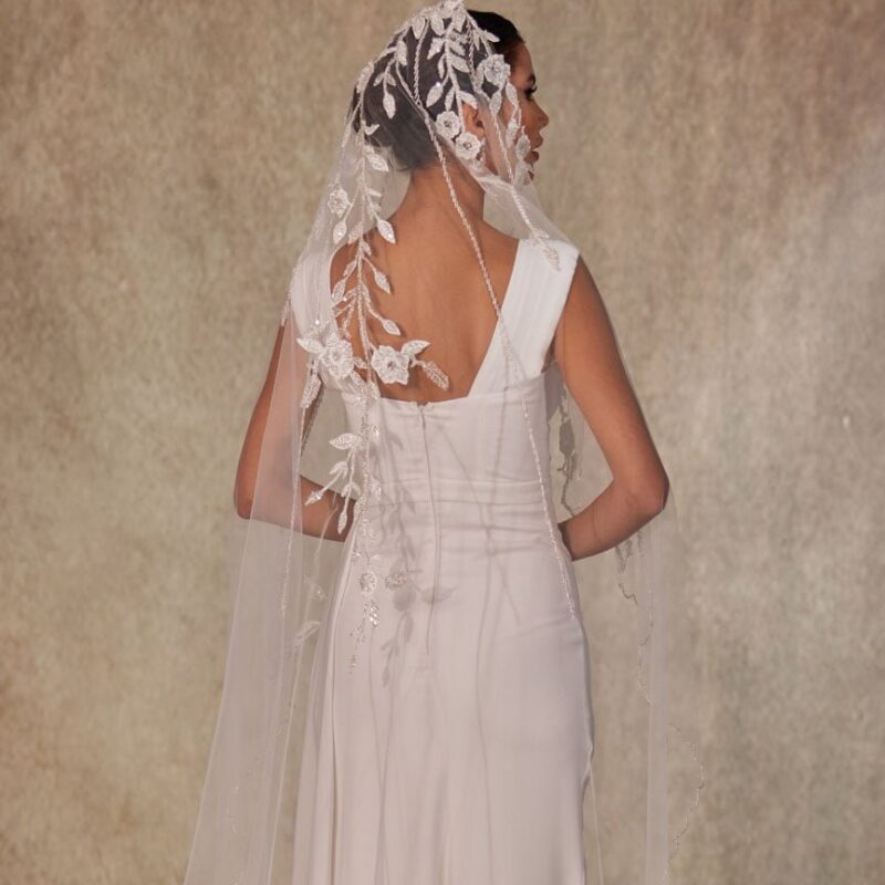 Flower Bridal Veil, Cathedral Wedding Veil