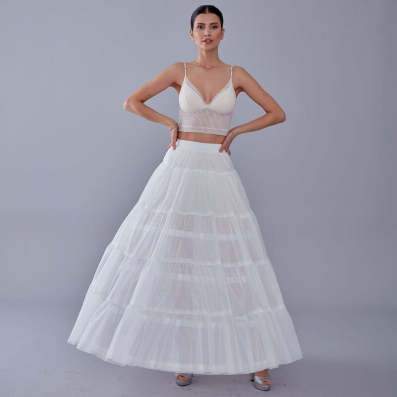 Elegant Voile and Hoop Petticoat with Two Layers - Perfect for Bridal and Costume Wear