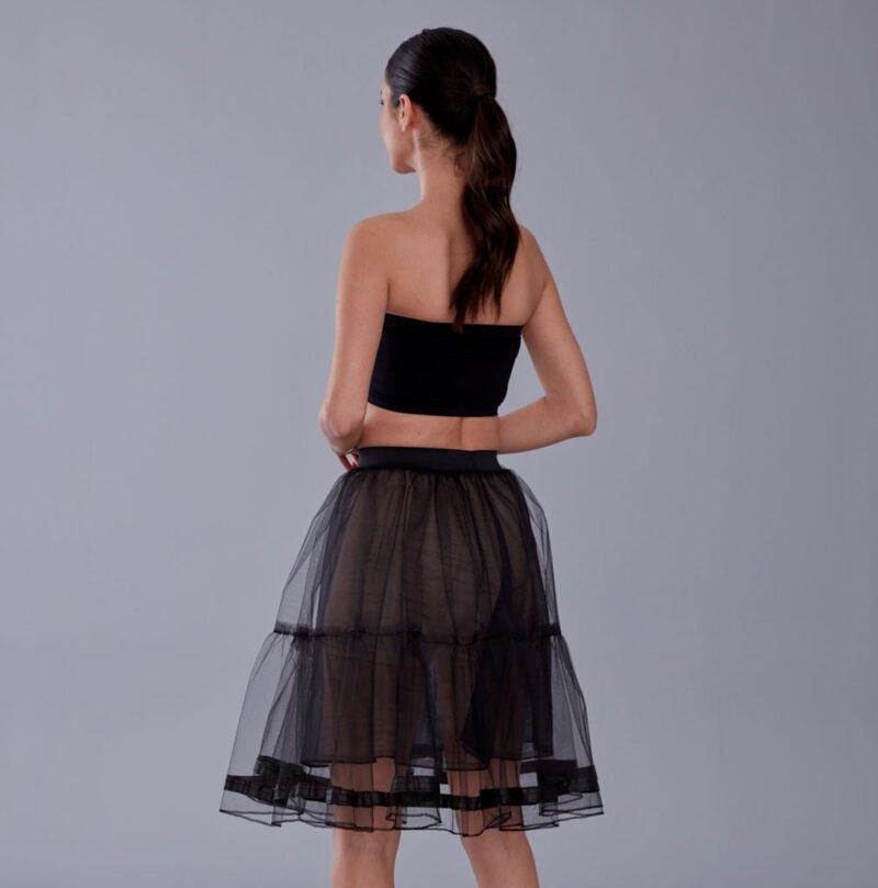 Black Voile Petticoat with Elastic Band - Perfect for Parties