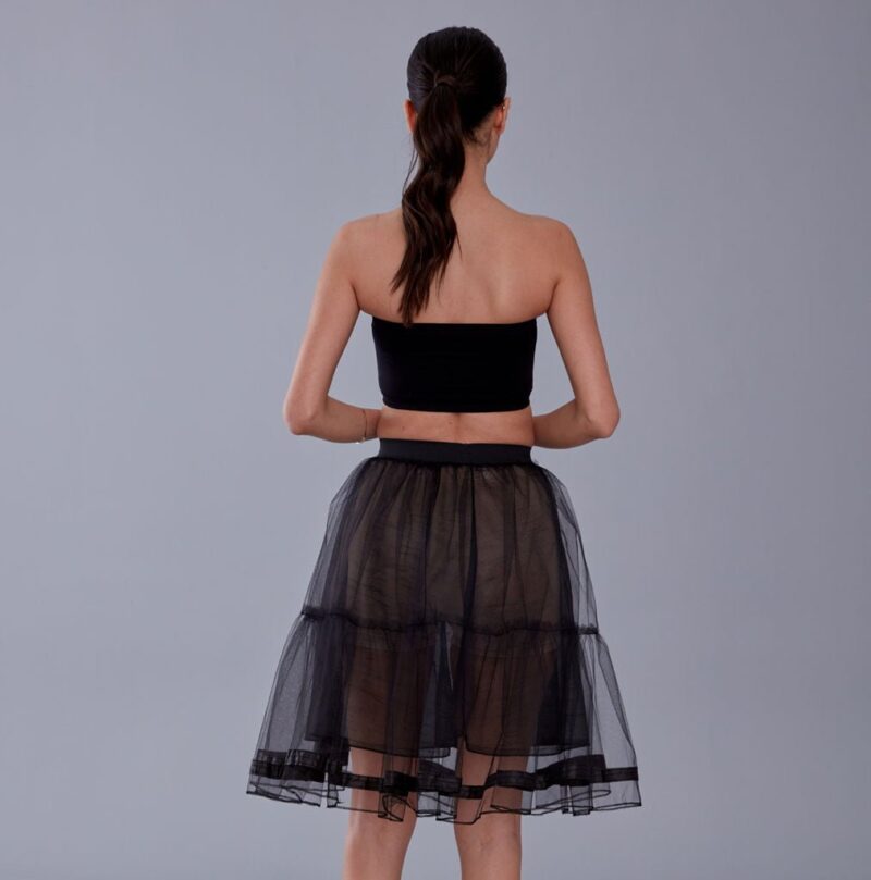 Black Voile Petticoat with Elastic Band - Perfect for Parties