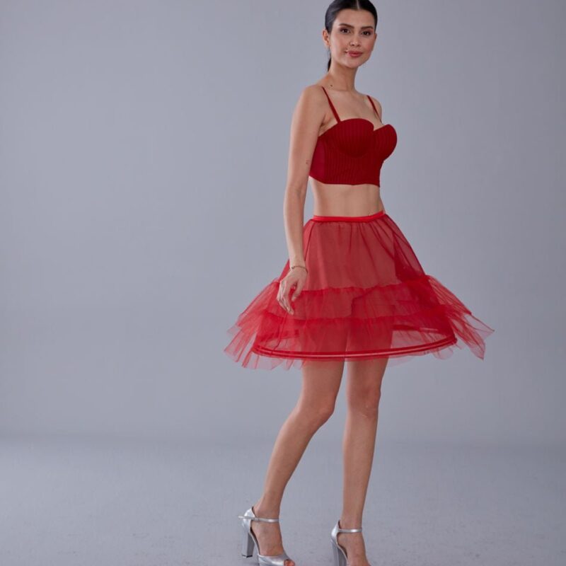 Wedding Dress Underskirt, Red Petticoat