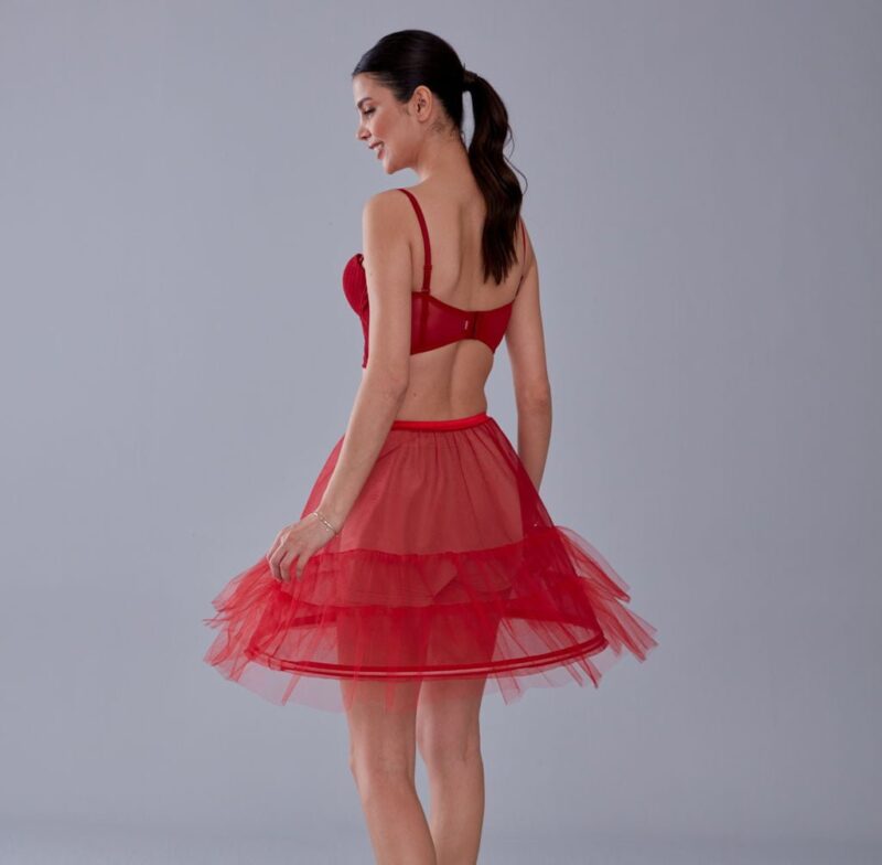 Wedding Dress Underskirt, Red Petticoat