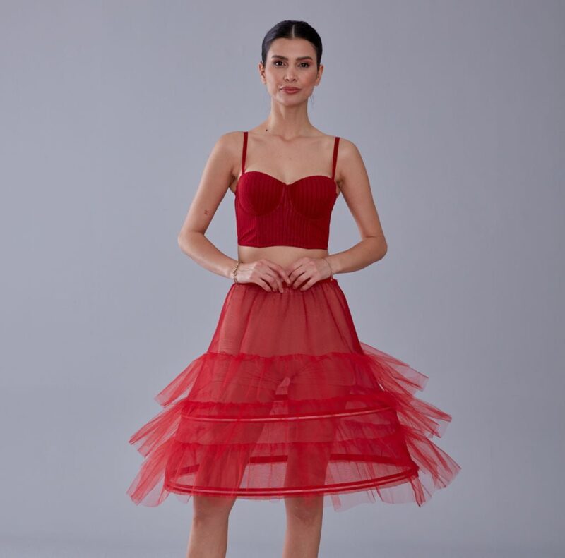 Red Petticoat, Lining Skirt Petticoat, Wedding Dress Underskirt