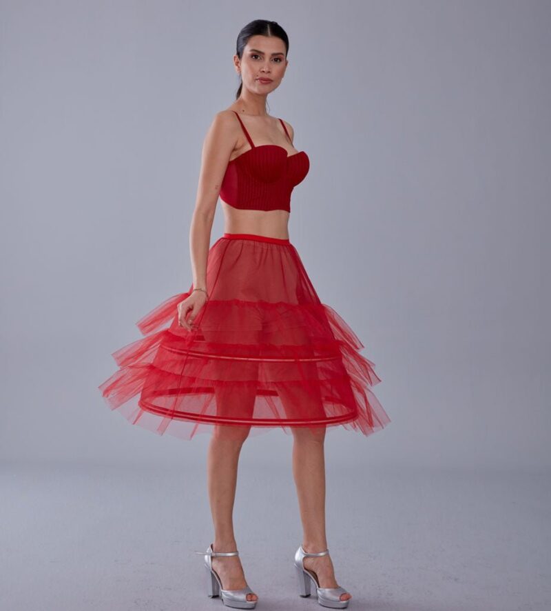 Red Petticoat, Lining Skirt Petticoat, Wedding Dress Underskirt