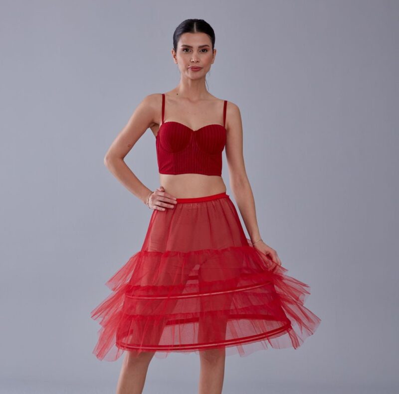 Red Petticoat, Lining Skirt Petticoat, Wedding Dress Underskirt