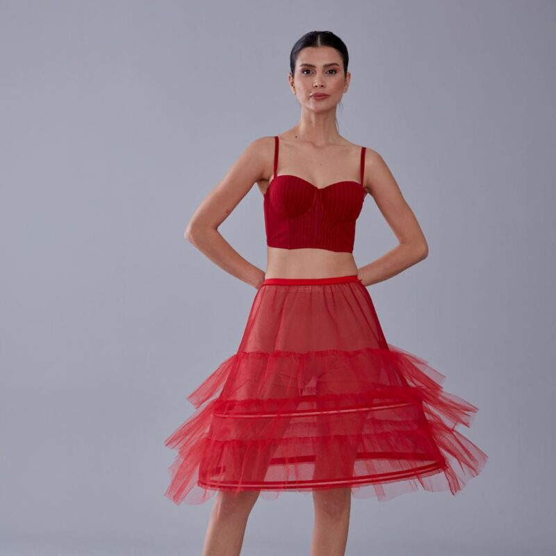 Red Petticoat, Lining Skirt Petticoat, Wedding Dress Underskirt