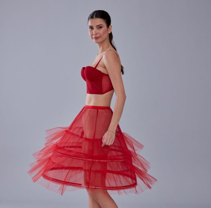 Red Petticoat, Lining Skirt Petticoat, Wedding Dress Underskirt