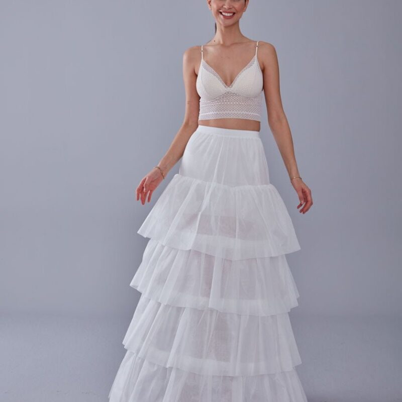 Bridal Gown Underskirt, White Petticoat